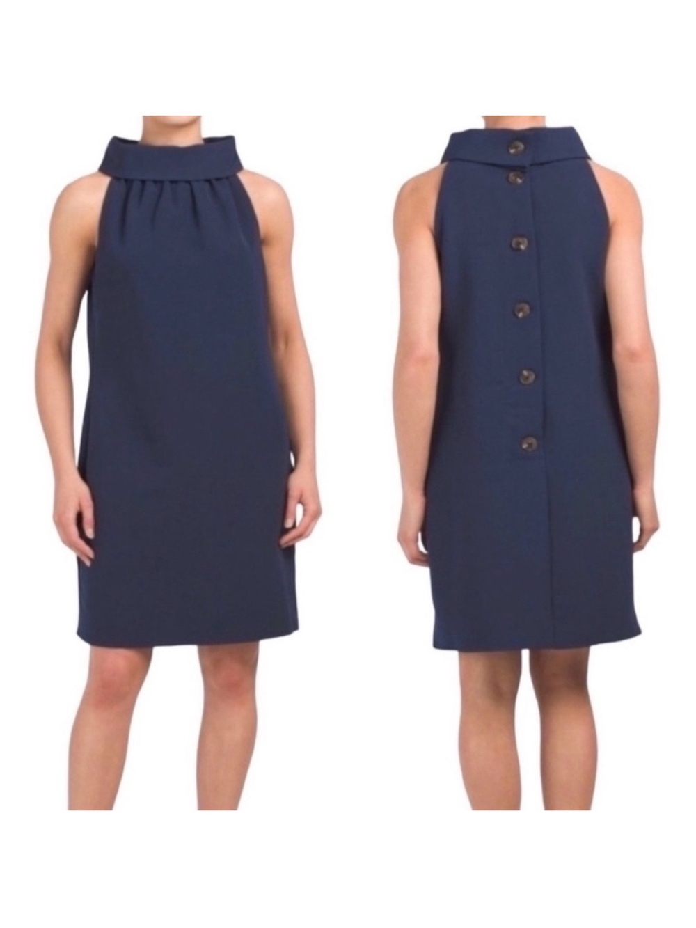 STS Sleeveless Collared Mini Dress in Blue Size Medium